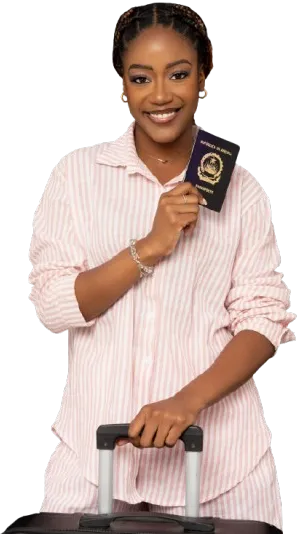  jovem com passaporte na mão